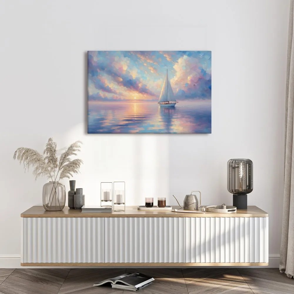 Quadro su tela – Barca a vela su mare calmo