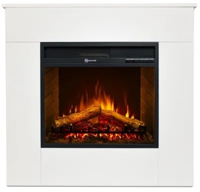 Camino elettrico da terra in legno bianco MICHELANGELO 96x36x90h cm