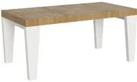 Tavolo allungabile 90x180/440 cm Spimbo Mix piano Bianco Frassino - - Quercia Natura/Bianco Frassino