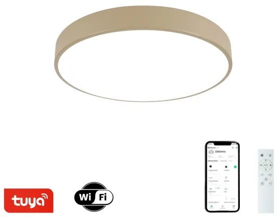 Brilagi - Lampada LED dimmerabile POOL SMART LED/48W/230V diam. 40 cm Wi-Fi Tuya beige + telecomando