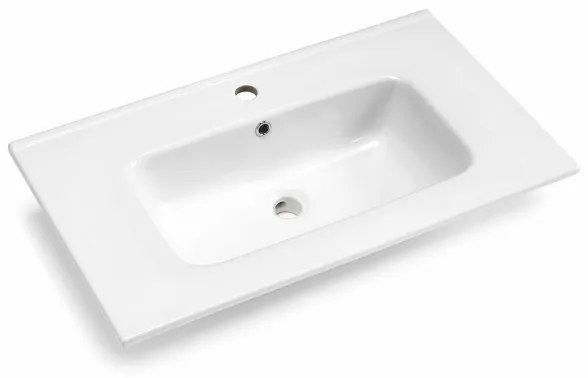 Mobile da bagno sospeso moderno base 80cm CLEIDE con 2 cassetti e lavabo, ANTRACITE OPACO