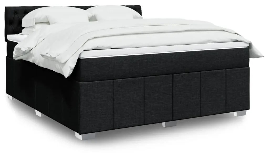 Giroletto A Molle Con Materasso Nero 180x200 Cm İn Tessuto /