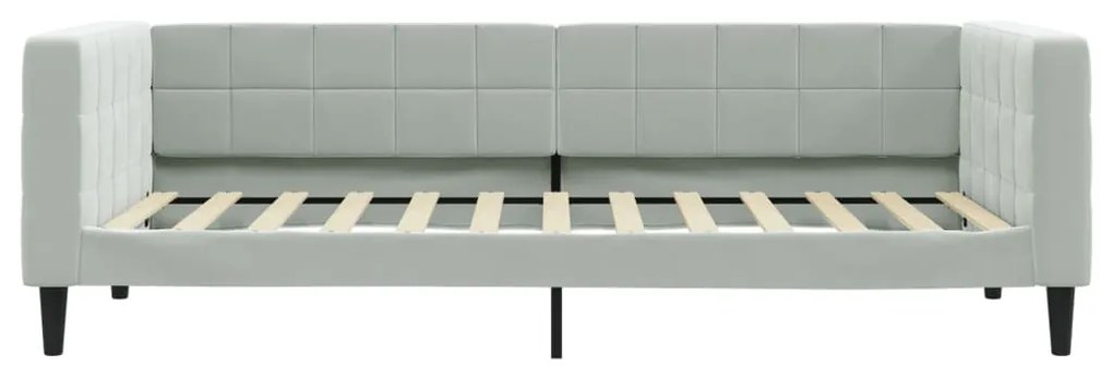 Divano letto con materasso grigio chiaro 100x200 cm in velluto