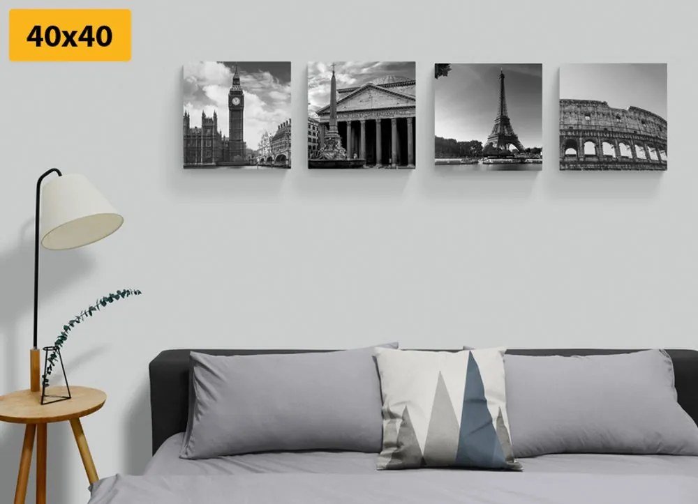 Set di quadri – Per gli amanti dei viaggi in bianco e nero