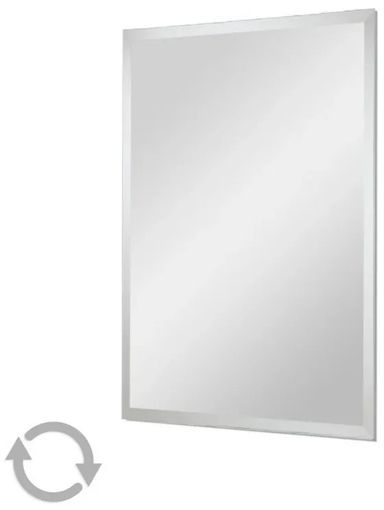 Specchio bagno 100x60 cm reversibile con bisellatura su bordo 2,5 cm