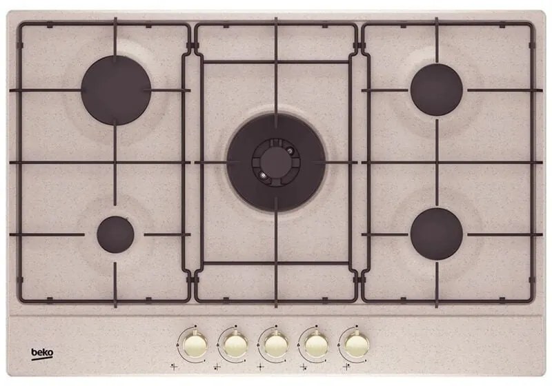 Beko HIAW75224SAVR Piano Cottura a Gas 5 Zone 1 Bruciatore Wok 75 cm Avena