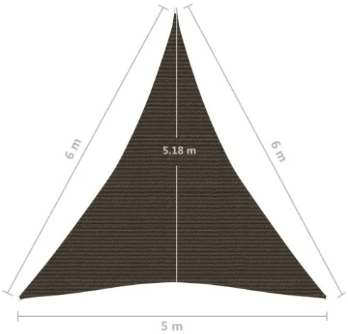 Vela Parasole 160 g/m² Marrone 5x6x6 m in HDPE