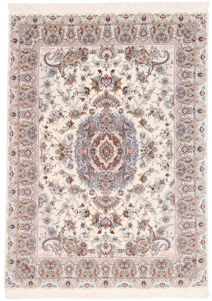 Tabriz Tappeto 160x210 Grigio (Iran) Annodato A Mano