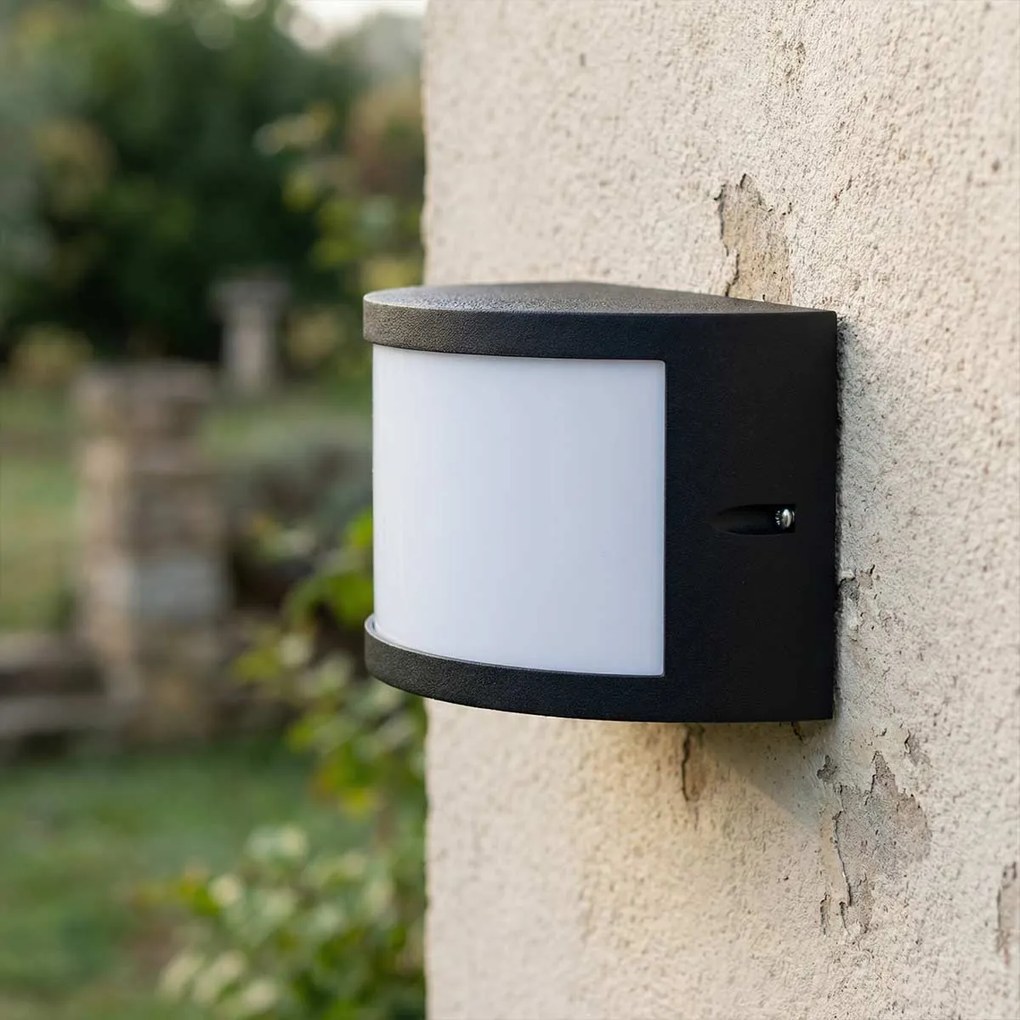 Applique Moon Design E27 Curva per Esterni IP65 - Nera