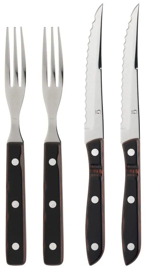 Posate nere e argentate in acciaio inox 4 pz Old Farmer Classic – Gense