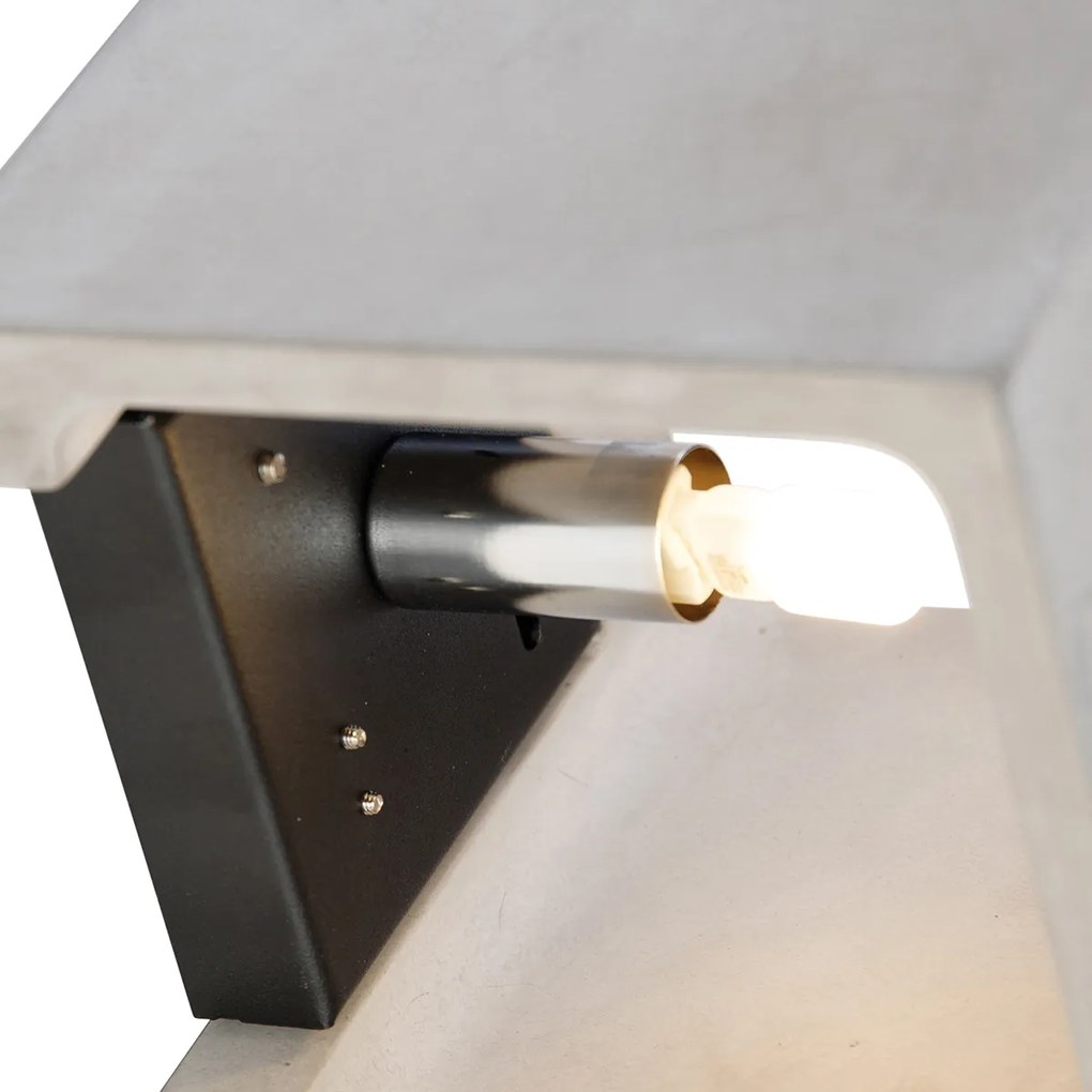 Applique da parete quadrata rustica in cemento - Alban