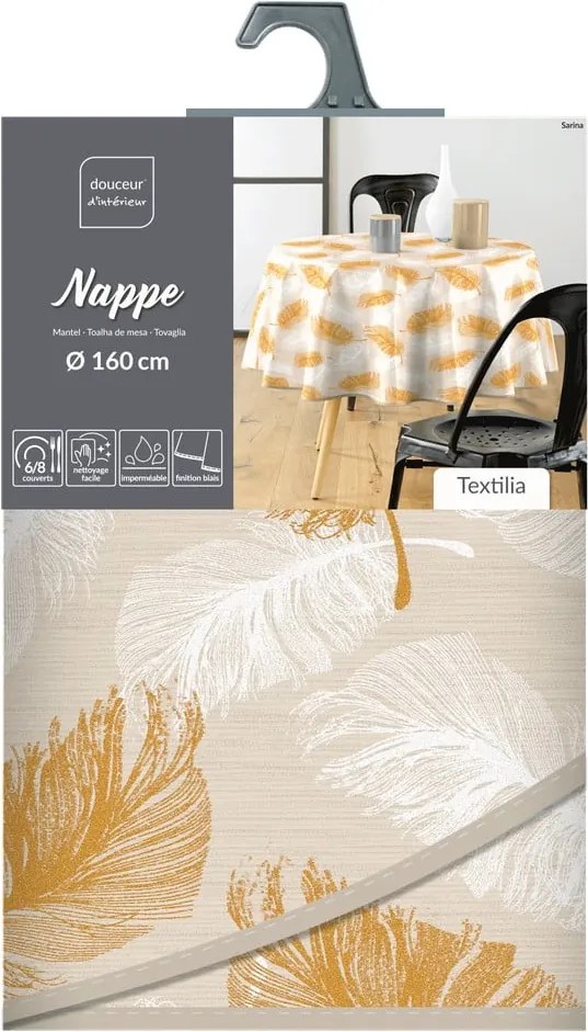 Tovaglia adatta per pulizia con panno umido ø 160 cm Sarina – douceur d'intérieur