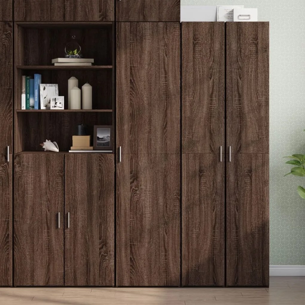 Credenza Rovere Marrone 45x42,5x185 Cm İn Legno Multistrato /