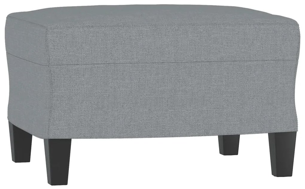 Poltrona con poggiapiedi grigio chiaro 60 cm in tessuto