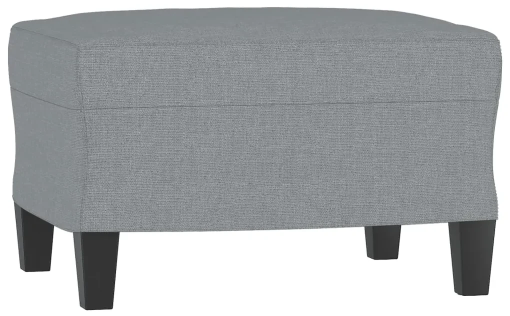 Poltrona con poggiapiedi grigio chiaro 60 cm in tessuto