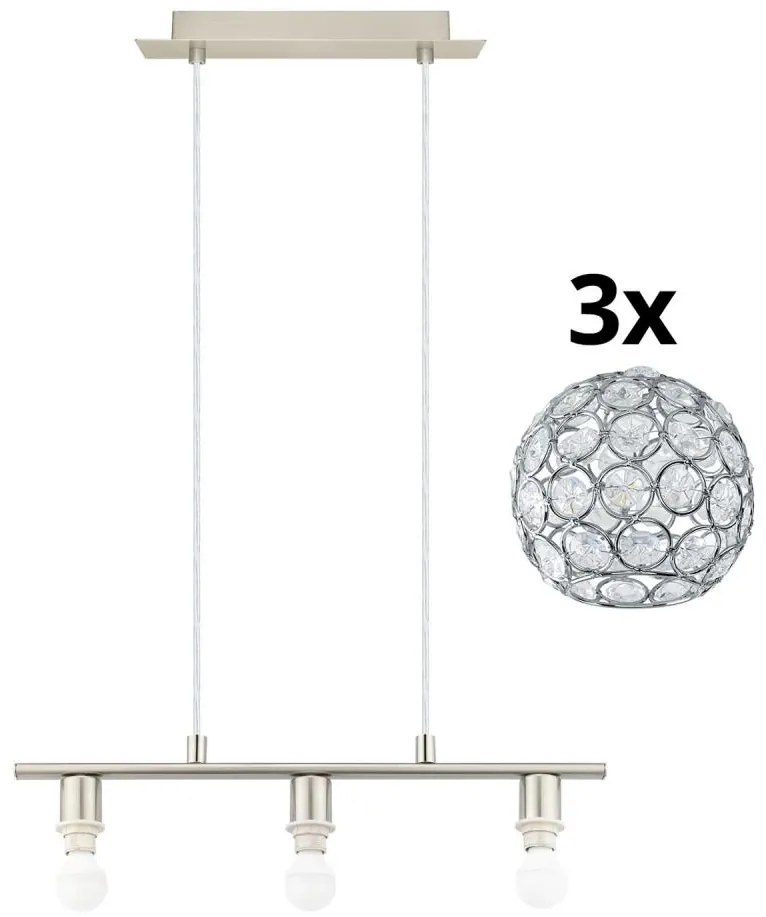 Eglo - Lampadario LED a sospensione con filo MY CHOICE 3xE14/4W/230V cromo