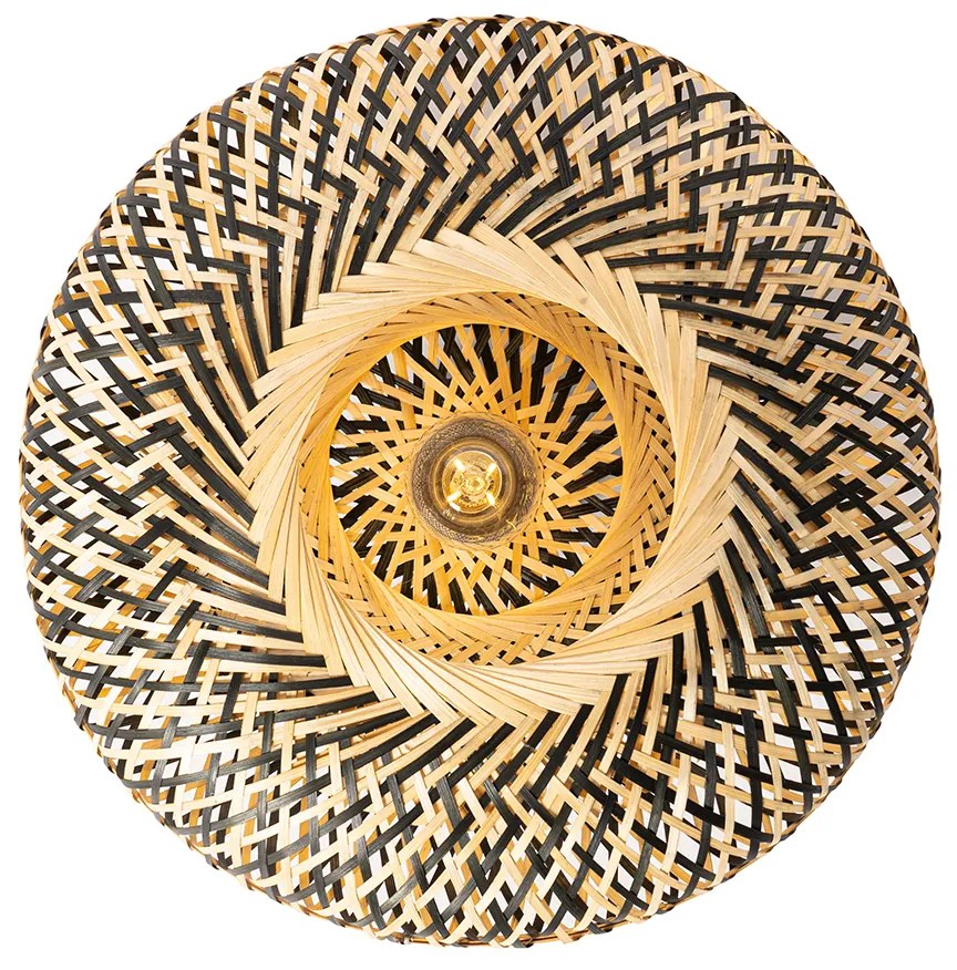 Lampada da soffitto orientale in bambù nero 40 cm - Ostrava
