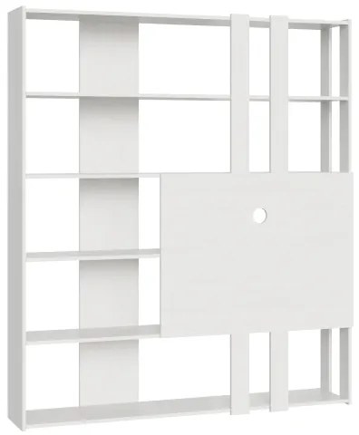 Libreria con porta TV in legno Bianco Frassino 178x204h cm - KATO M