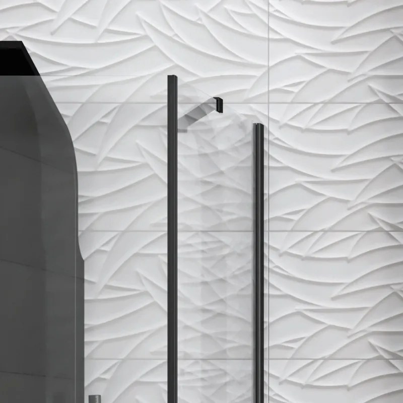 Box doccia 70x120cm finitura nera battente e fisso 70cm | KPX2800N - KAMALU