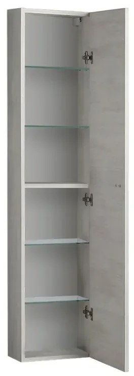 Colonna bagno sospesa 136h cm rovere grigio anta reversibile
