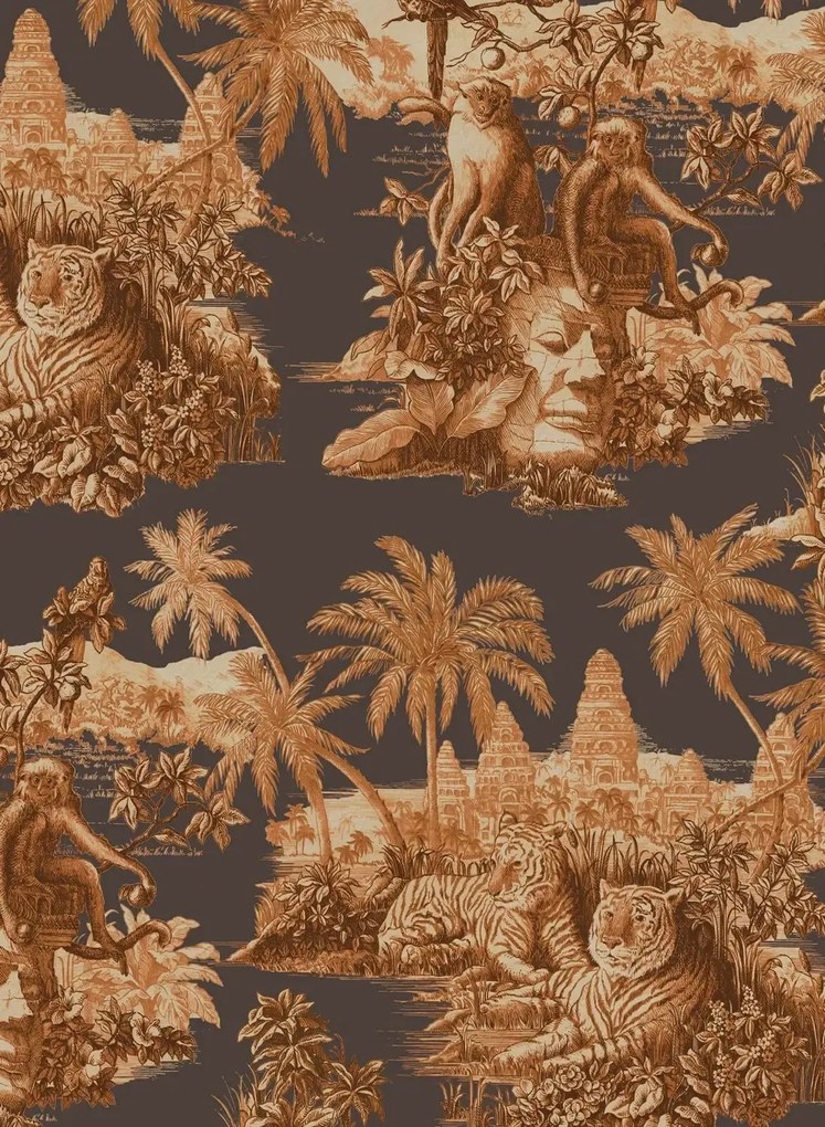 House of Hackney Carta da parati Sumatra - Midnight/ Terracotta