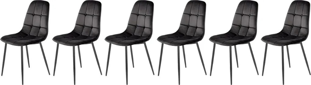 Set di 6 sedie K417 in velluto nero