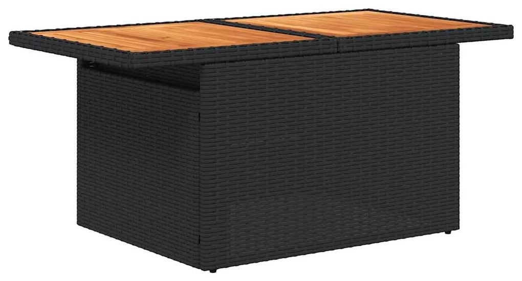 Set divani da giardino 5 pz con cuscini in polyrattan nero