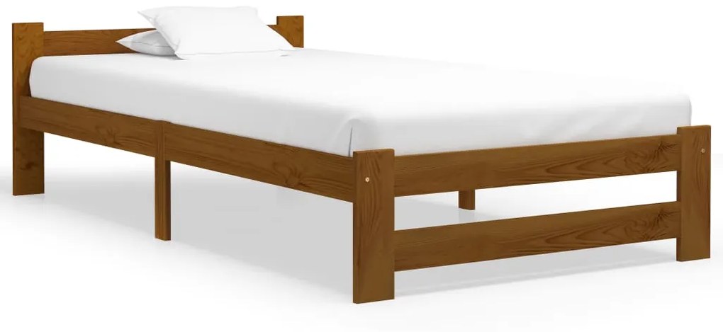 Giroletto Senza Materasso Ambrato Legno Massello Pino 90x200 Cm /