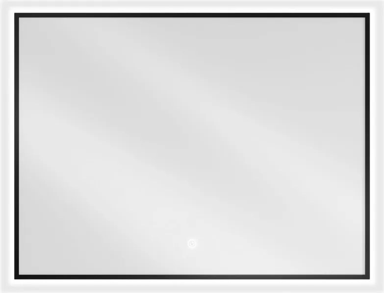 Mexen Erma specchio da bagno retroilluminato 80 x 60 cm, LED 6000K, anti-appannamento, cornice nera - 9814-080-060-611-70