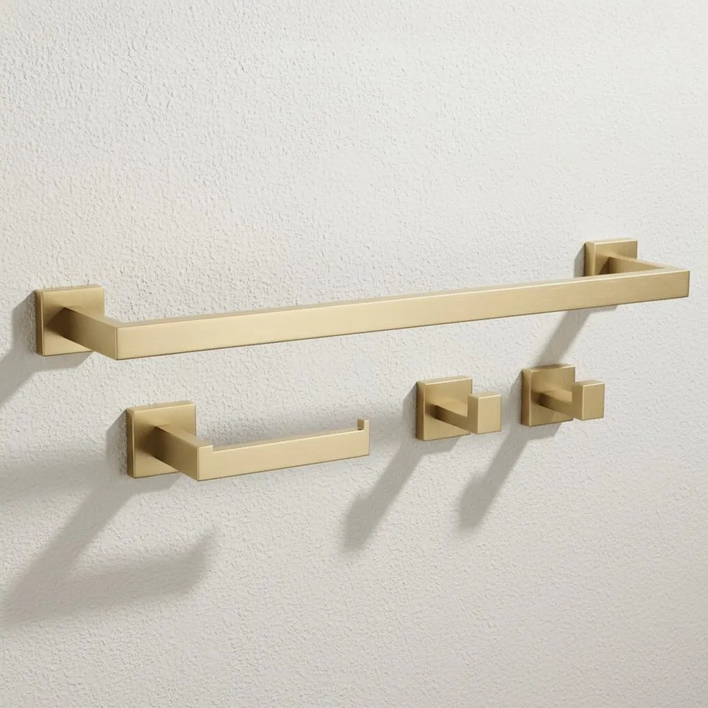 Set accessori da bagno Rio Brush Gold 4 pezzi