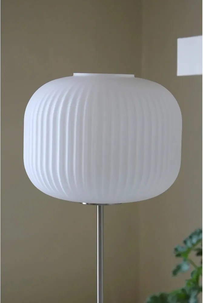 Lampada da tavolo bianca/argentata con paralume in vetro (altezza totale 50 cm) Sober – Markslöjd