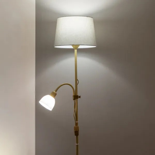 Brilagi - Lampada da terra CERIA 2 in 1 1xE27/100W/230V + 1xE14/25W oro/grigio