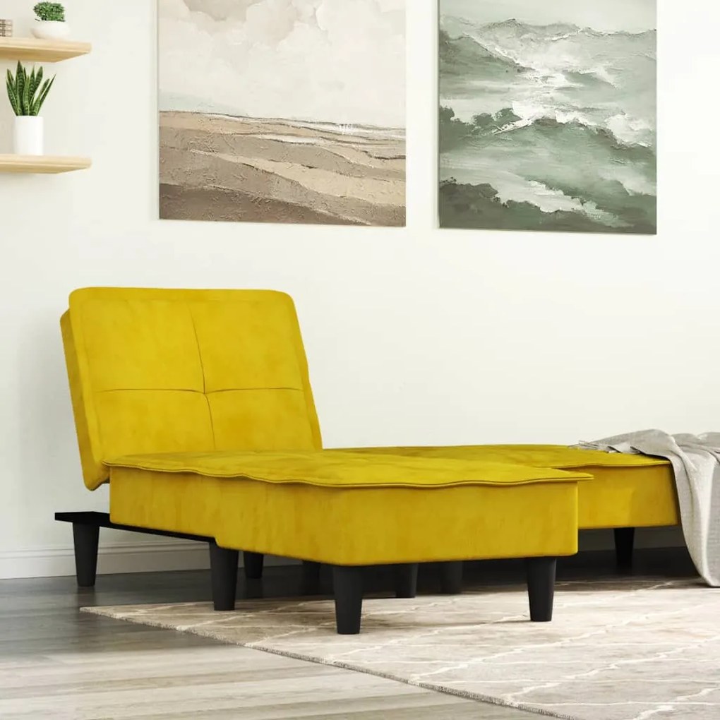 Chaise Longue İn Velluto Giallo /
