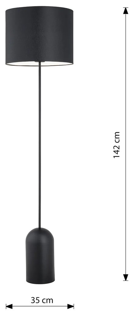 Piantana Minimal Enlil Acciaio Nero Bianco 1 Luce E27 Ip20
