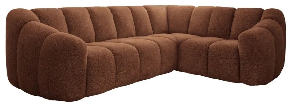 Divano angolare color terracotta (con penisola a destra/a L) Shell – Miuform