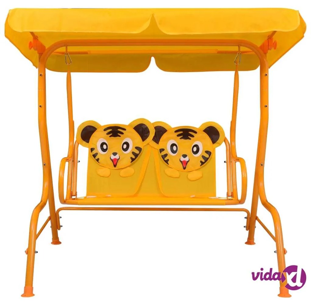 vidaXL Dondolo a Panchina per Bambini Giallo 115x75x110 cm in Tessuto