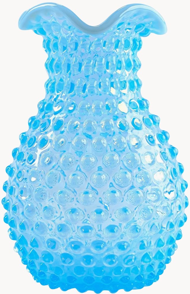 Vaso in vetro soffiato Opaline Hobnail, alt. 21 cm