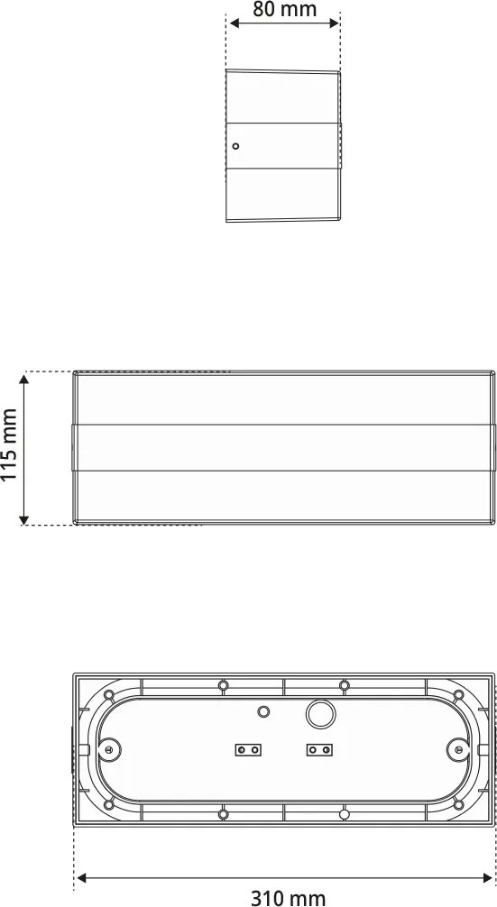 Applique 2xE27 per esterni a Luce Diffusa IP65 Nera - Serie Glow