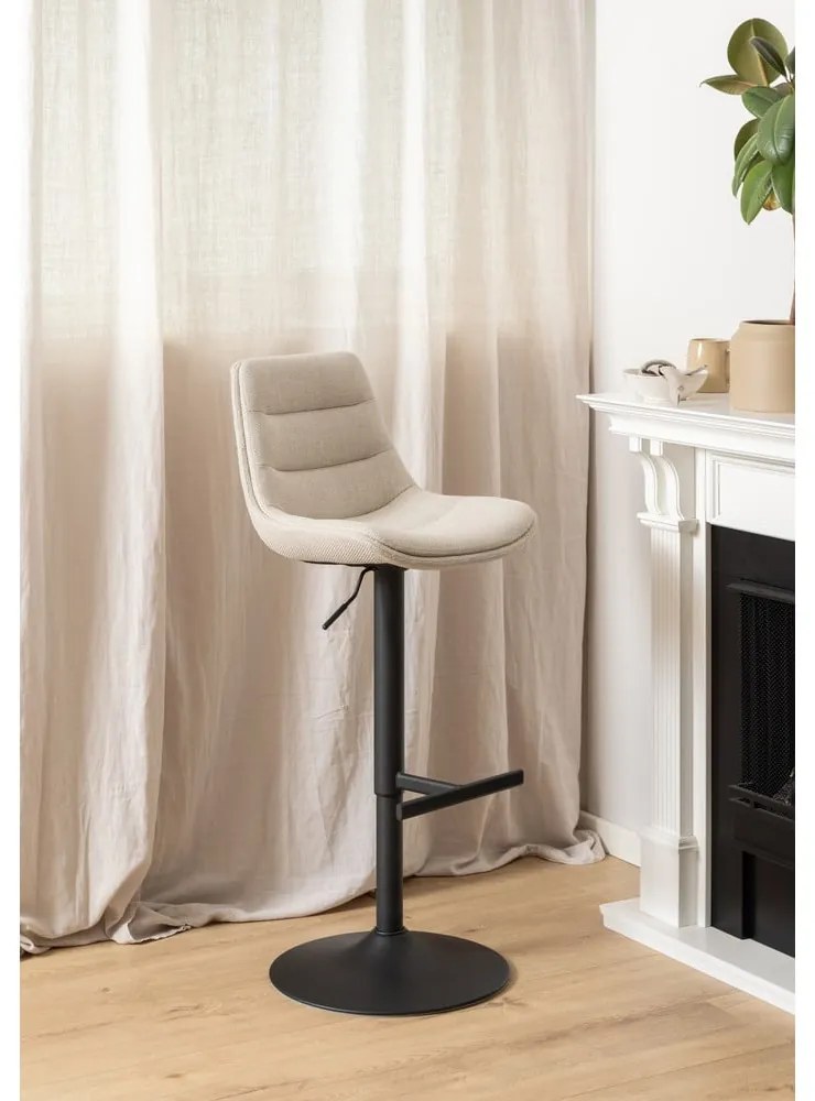 Sgabello da bar nero/beige con altezza regolabile (altezza della seduta 65 cm) Adisa – Actona