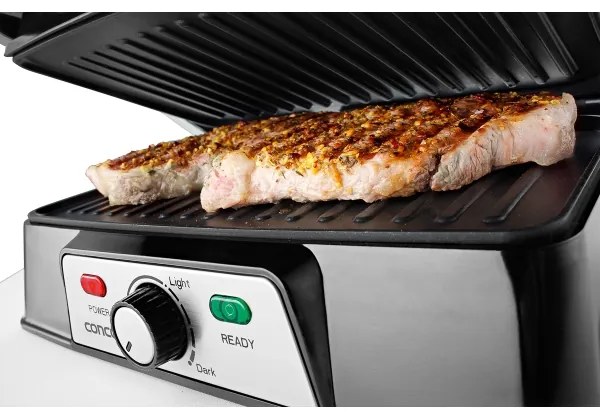 Concept ge2005 - Griglia a contatto 1500W/230V acciaio inossidabile/nero