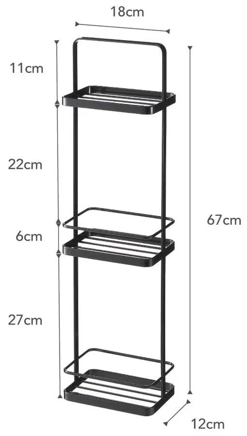 Supporto da bagno nero con 3 ripiani Takamtsu - YAMAZAKI