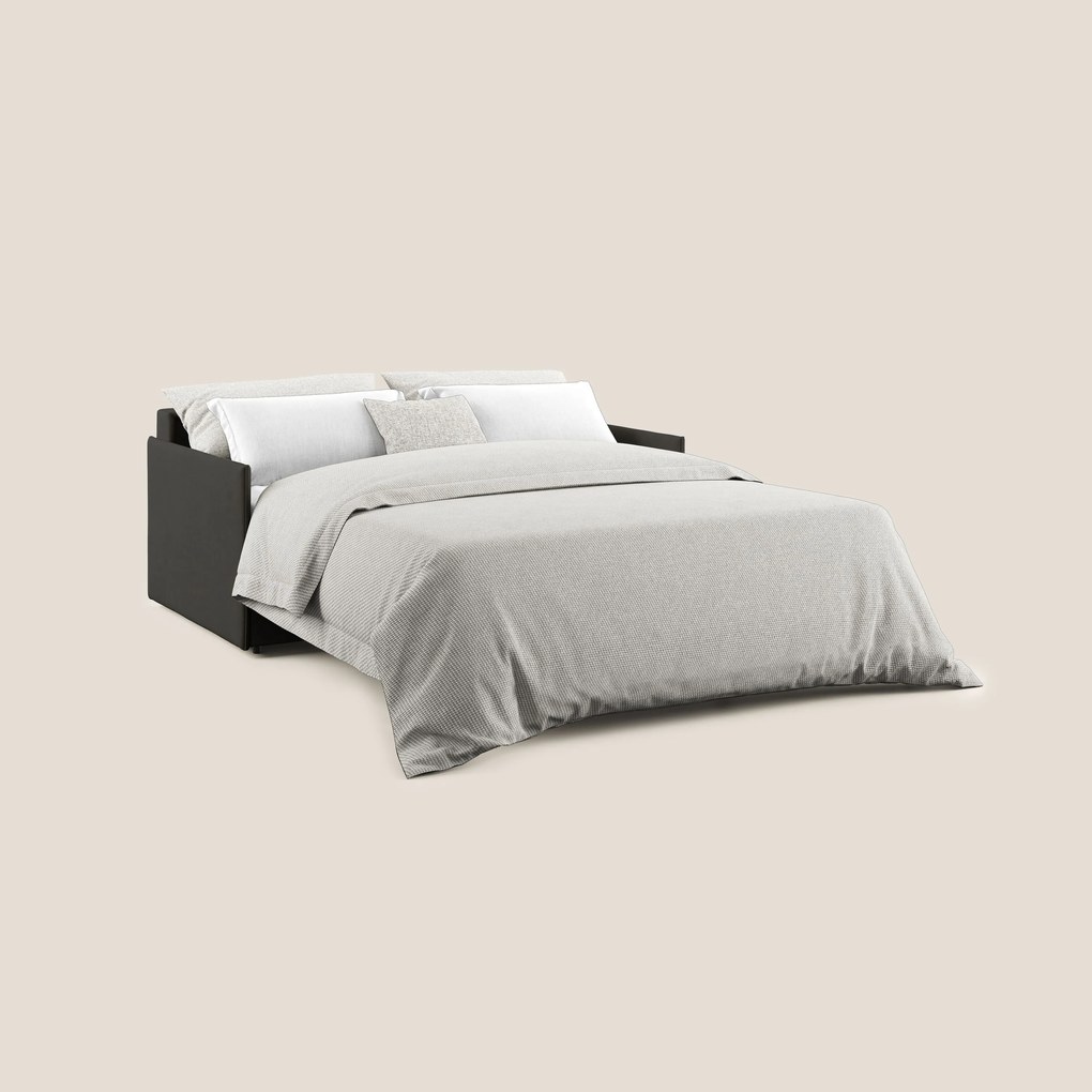 Evans Divano letto in morbido tessuto impermeabile T02 nero