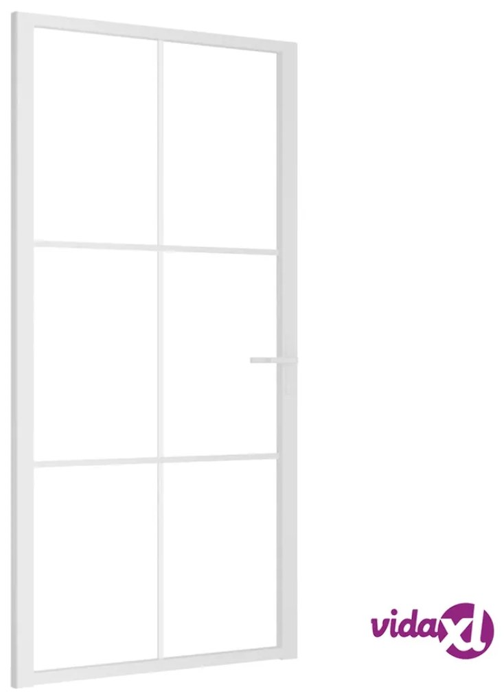 vidaXL Porta Interna 102,5x201,5 cm Bianca in Vetro ESG e Alluminio