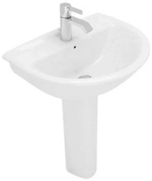 Sanitari bagno in set completo di lavabo con colonna e copriwater
