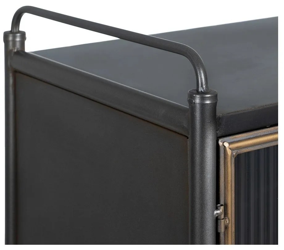 Vetrina in metallo nero 58x150 cm Brick - Ixia