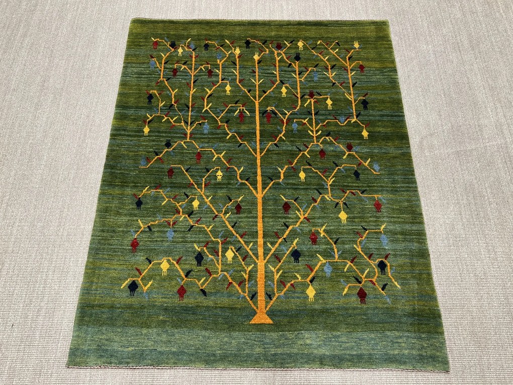 Gashguli Tappeto 200x160 Verde (Iran) Annodato A Mano