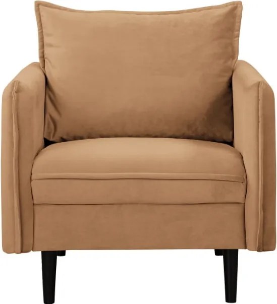 Poltrona marrone con rivestimento in velluto Juli – Ropez