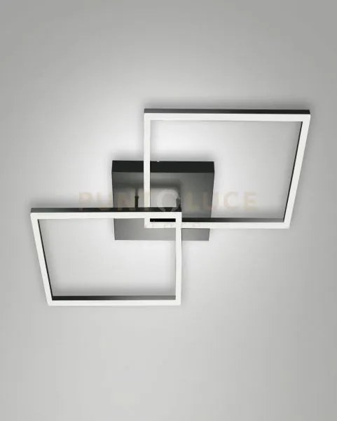 Bard  plafoniera antracite  l.65x65cm 2 luci a led 3000k - 52w - 51...