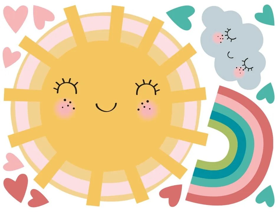 Set di adesivi murali Sun, Clound e Rainbow - Ambiance