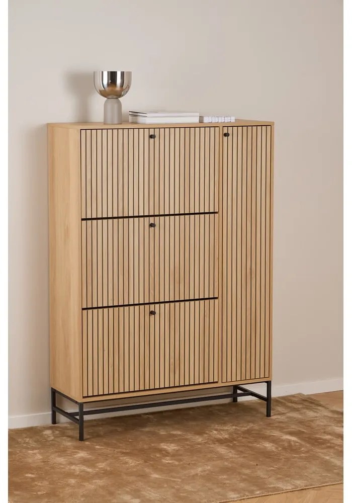 Scarpiera con ante in rovere colore naturale 99x140x35 cm Albany - Actona